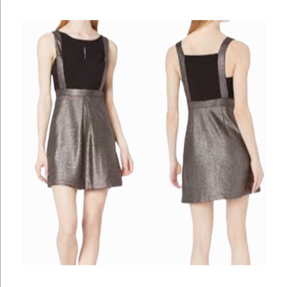 BCBGeneration Dress with A Line Skirt, Gun Metal Combo